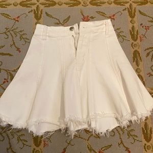 PRINCESS POLLY WHITE DENIM SKATER SKIRT